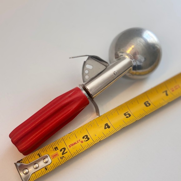 Miracle Stainless Ice‎ Cream Scoop Red Handle Vintage Kitchen Tool Pat Pend - Picture 6 of 8
